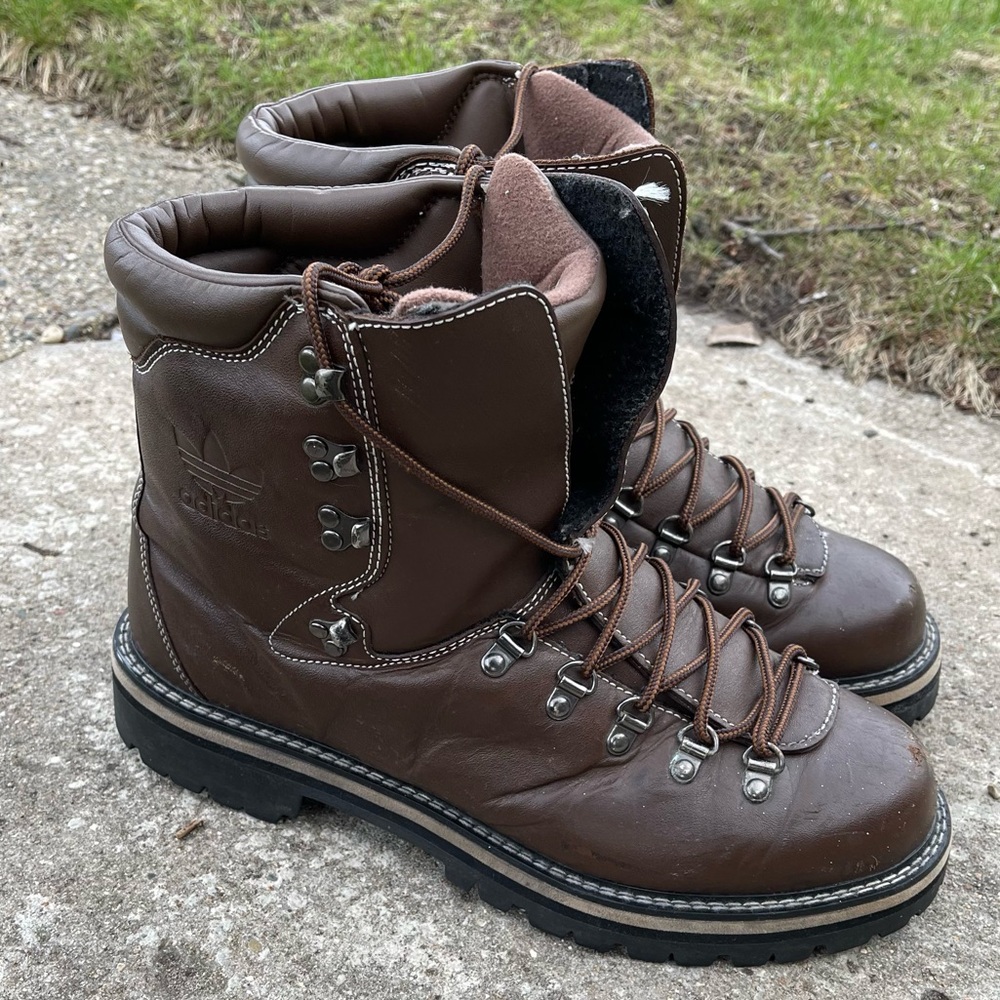 Vintage Adidas High Top Chunky Boots Brown Rare